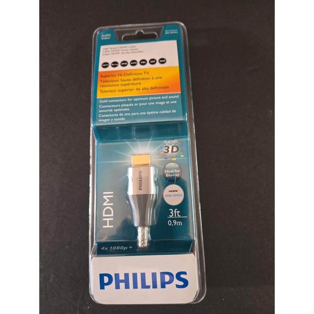 Philips High Speed HDMI Cable 3ft SWV3431S/27 New